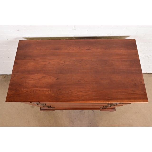 Stickley Georgian Solid Cherry Wood Four-Drawer Chest of Drawers, Circa 1950s For Sale - Image 12 of 15