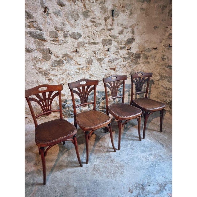 Antique French Bistro Chairs from Thonet, 1920, Set of 4 For Sale - Image 16 of 18