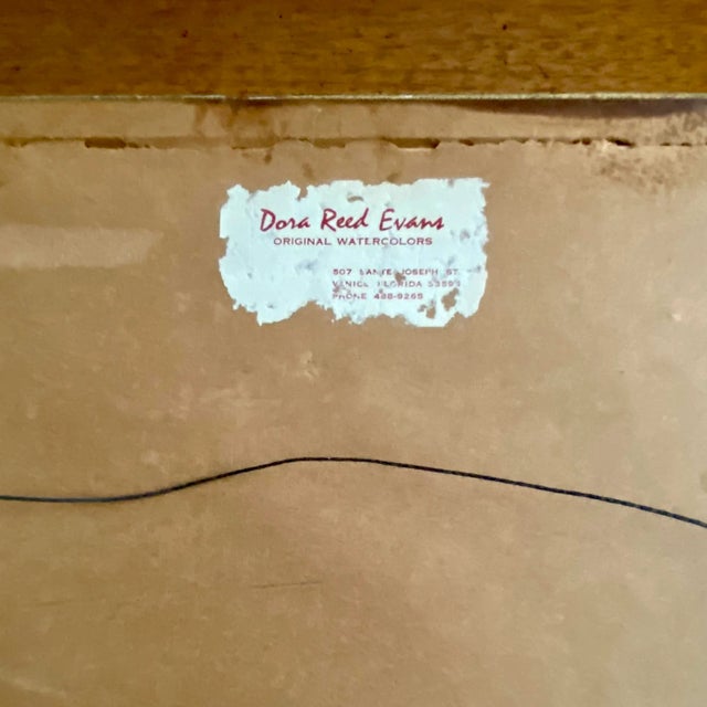 Tan 1970s American Watercolor Rural Pastoral Landscape Signed Dora Reed Evans For Sale - Image 8 of 9