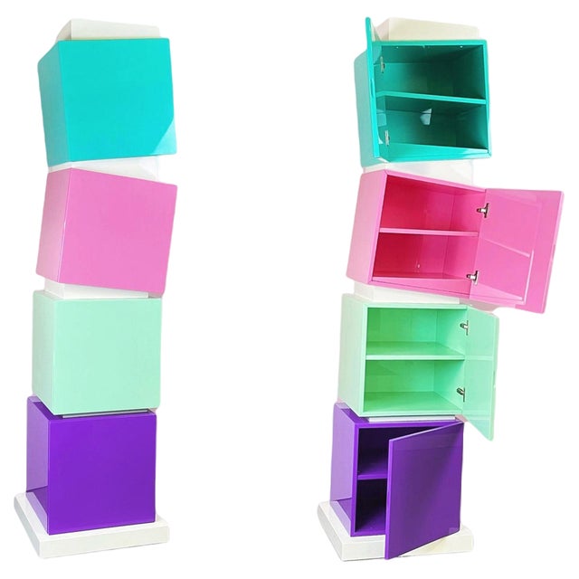 Post-Modern Italian Wood Mod. Disordinati Totems attributed to Cleto Munari, 2020s, Set of 2 For Sale