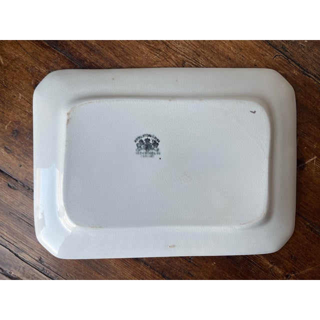 Wedgwood Antique Wedgwood England Tea Leaf Pattern Royalstone Ironstone Platter For Sale - Image 4 of 7