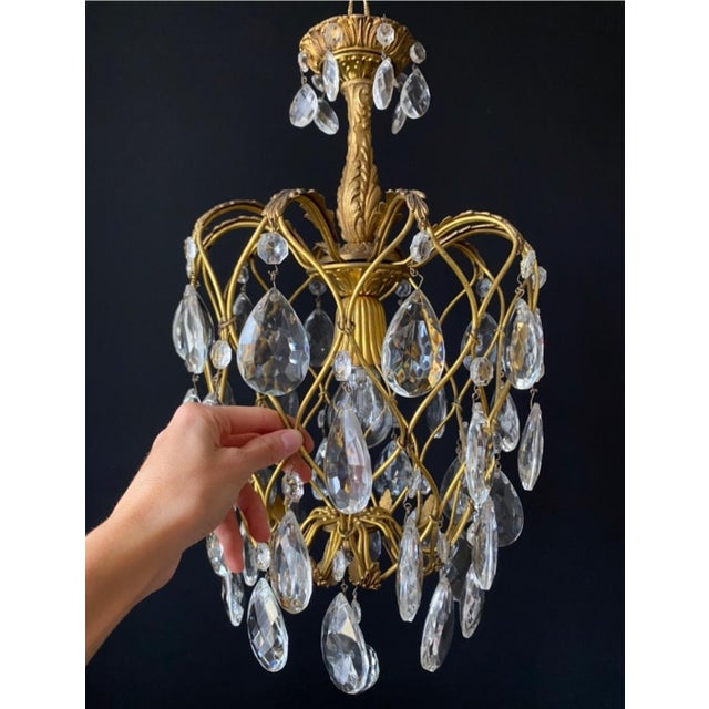 Vintage Pendant Light in Brass, 1960s For Sale - Image 9 of 15