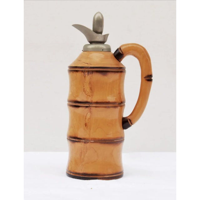 1950s Midcentury Bamboo Thermos Decanter Aldo Tura for Macabo, Italy, 1950s For Sale - Image 5 of 5