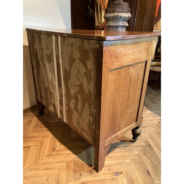 Antique Italian Empire Cherrywood Chest of Drawers with Ebonized Columns, 1800s For Sale - Image 12 of 13