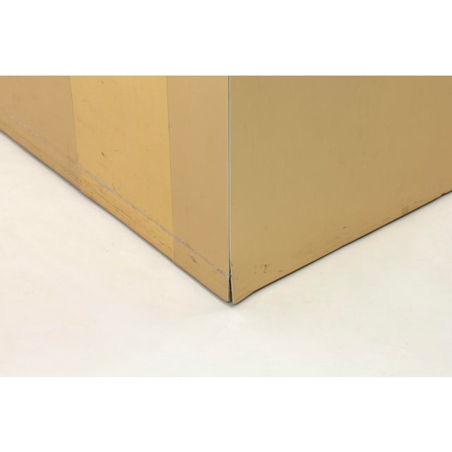 Metal Cityscape Brass and Glass Floating Coffee Table by Paul Evans For Sale - Image 7 of 8