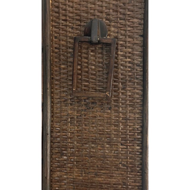 Vintage Boho Burnt Bamboo Lamp For Sale In Savannah - Image 6 of 9