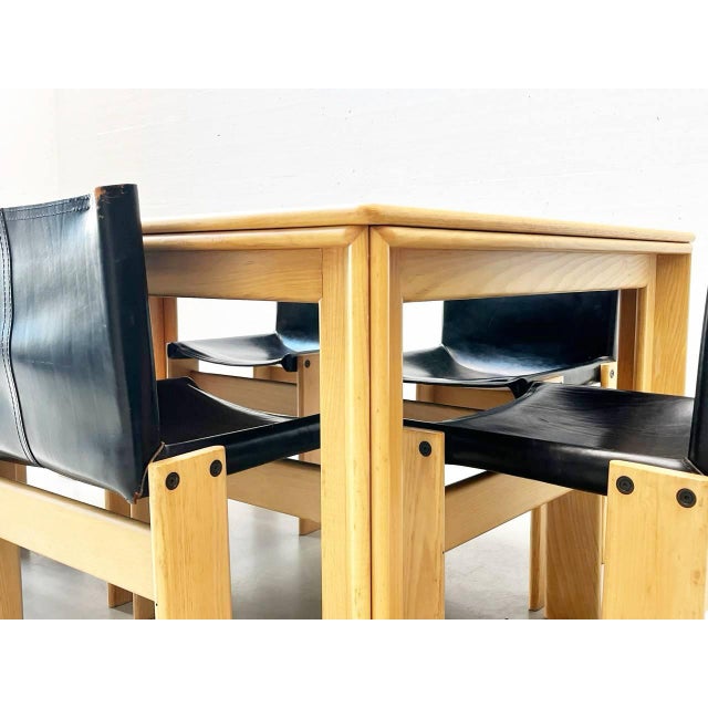 Monk Chairs and Table by Afra and Tobia Scarpa for Molteni, 1973, Set of 6 For Sale - Image 13 of 18