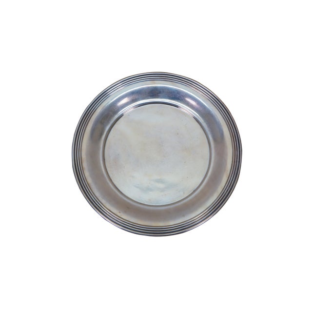 Set of eight antique Art Deco Baltimore / Schofield & Woodside sterling silver 925 bread and butter plates featuring a...