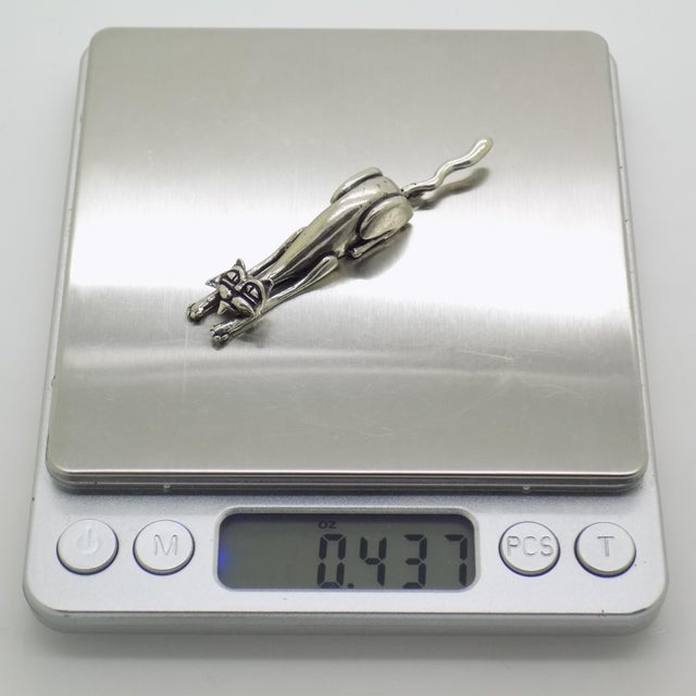 Vintage Italian Silver Stretching Cat Figurine, 1980s For Sale - Image 9 of 11