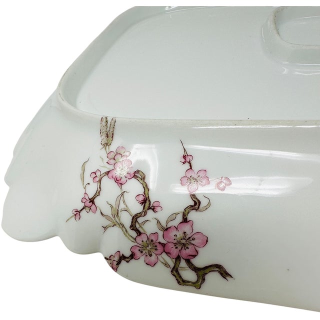 Antique Haviland Limoges Platter | Schleiger 222 Pink Floral Pattern | H&Co L France 1888-1896 | Scalloped Victorian Serving Dish For Sale In Tampa - Image 6 of 13