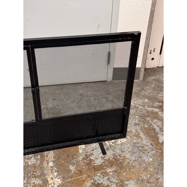 Black John Lyle Titan Fireplace Screen For Sale - Image 8 of 12