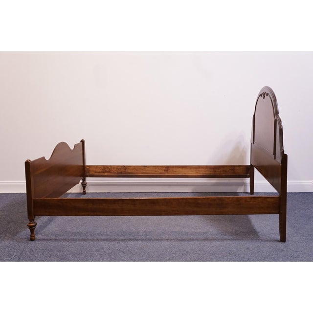 Brown Vintage Antique Solid Walnut French Provincial Full Size Bed 106 For Sale - Image 8 of 9