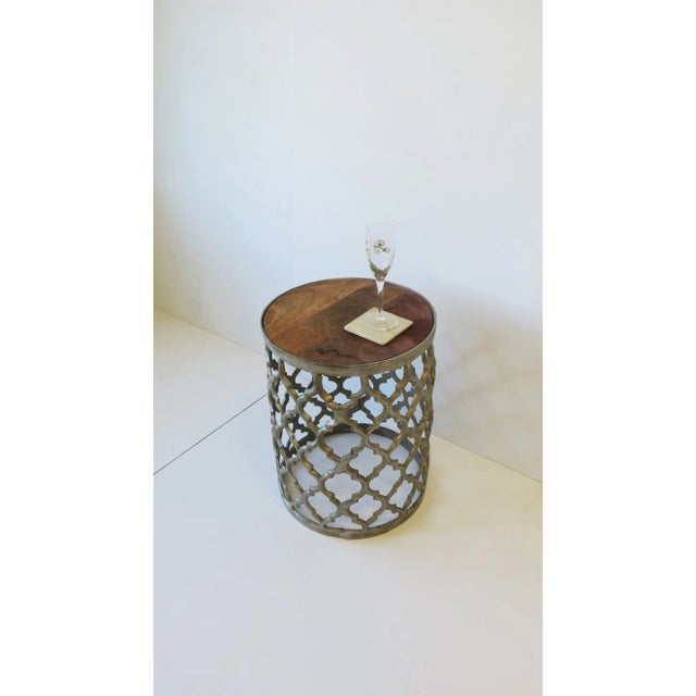 Wood Moroccan or Moorish Style Drinks or Side Round Table For Sale - Image 7 of 13