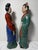 19th Century Antique Pair Chinese Famille Rose Enamel Porcelain Figures 14" For Sale - Image 9 of 12