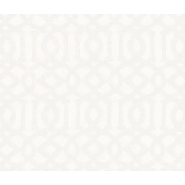 Sample - Schumacher Imperial Trellis Sheer Fabric in Meringue For Sale