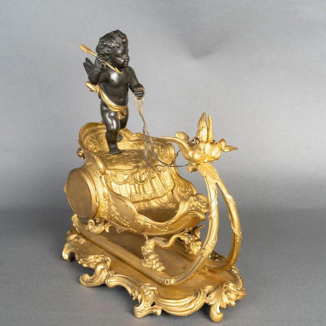 Napoleon III Gilt Bronze Clock, 19th Century For Sale - Image 4 of 10