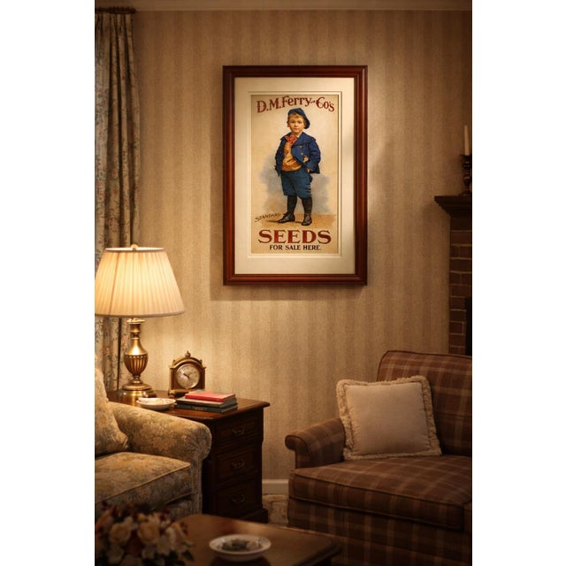 American Vintage-Style d.m. Ferry & Co. “Seeds for Sale Here” Advertising Print – Colonial Americana Garden Art For Sale - Image 3 of 5