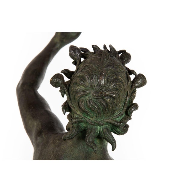 Antique Grand Tour Italian Bronze Sculpture of Dancing Faun of Pompeii For Sale - Image 9 of 18