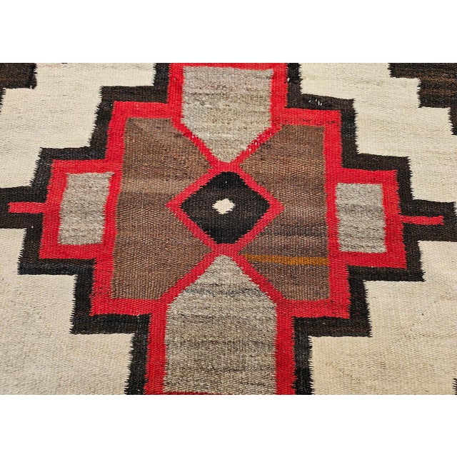 Vintage Native American Navajo Rug, Wool & Cotton, Geometric Medallion Design, 3x4 For Sale - Image 12 of 14