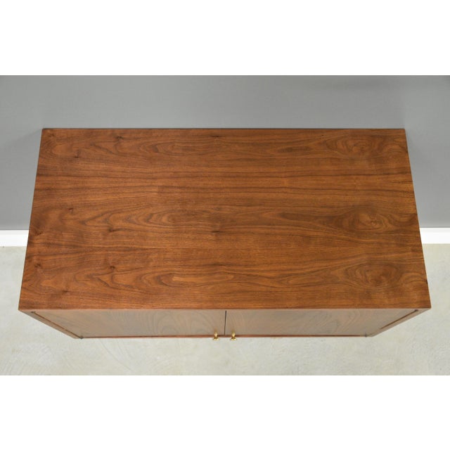 1960s Refinished Modern Walnut 36” Cabinet Credenza For Sale In Boston - Image 6 of 10