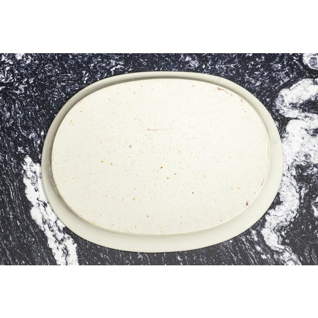 1980s Beautiful Vintage Blue and White Chinese Asian Hand Painted Porcelain Platter Tray For Sale - Image 9 of 9