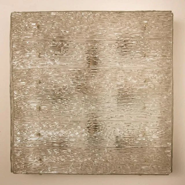 Large Textured Glass Square Flush Mount from Kalmar, Austria, 1960s For Sale - Image 6 of 18