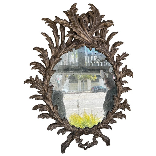 18th C Style George I White Gold Giltwood Mirror For Sale In Los Angeles - Image 6 of 6
