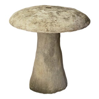 Large English Garden Stone Mushroom Sculpture (H 32 1/2) For Sale