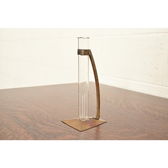 Roycroft Arts & Crafts Hammered Brass Over Copper Bud Vase, Circa 1920s For Sale - Image 12 of 12