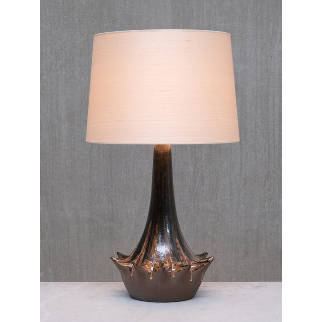 Large Sculptural Ceramic Table Lamp from Niels Preben Larsen, Denmark, 1970s For Sale - Image 10 of 13