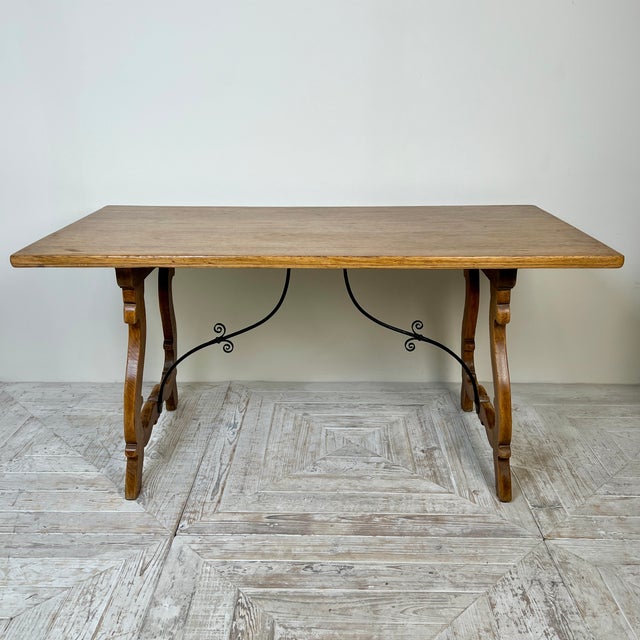 Antique Spanish Oak and Wrought Iron Table, 1890s For Sale - Image 11 of 11
