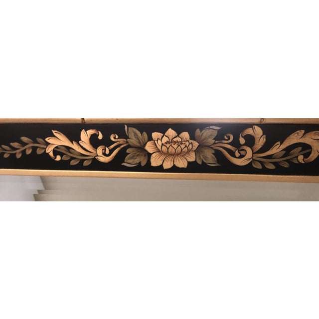 Late 20th Century Vintage La Barge Chinoiserie-Style Black and Gold Mantel Mirror For Sale - Image 5 of 8