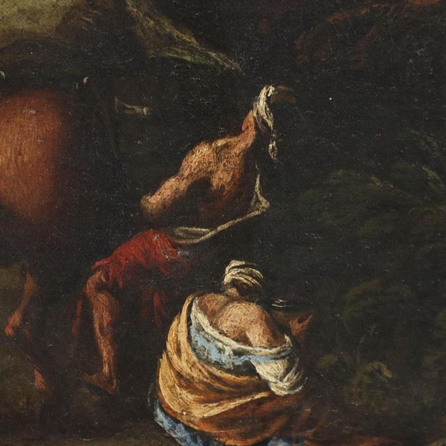 Moses Makes the Water Flow from the Rock, Oil on Canvas, Framed For Sale - Image 6 of 13