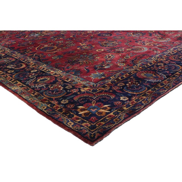 76761 Antique Persian Yazd Rug, 10'10 x 15'01. Yazd rugs, originating from the city of Yazd in central Iran, are renowned...