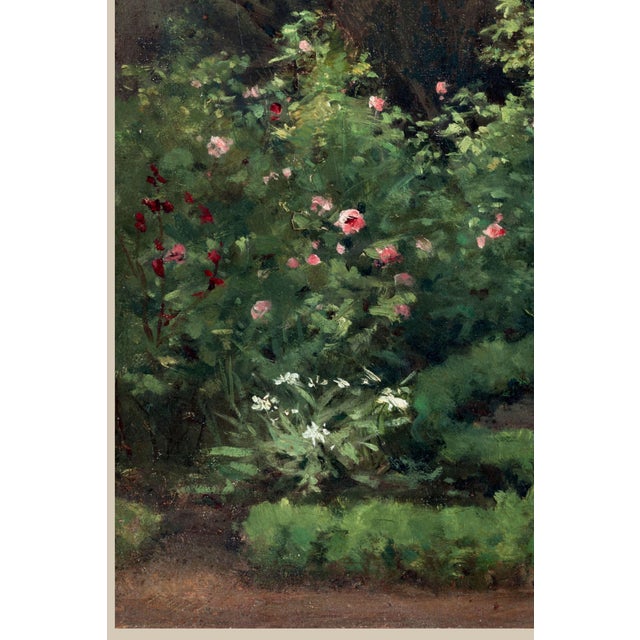 Vintage French Garden Art Print – Pink Roses & Green Landscape by Pissarro, 30" X 40" For Sale In Buffalo - Image 6 of 8