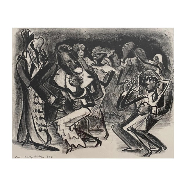 A fine lithograph by Adolf Dehn (1895 - 1968) The lithograph is titled "Harlem Night" and is signed, dated and editioned...