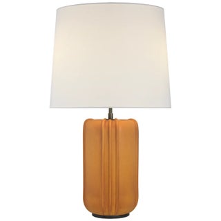 Thomas O'Brien by Visual Comfort Signature Minx Large Table Lamp in Burnt Sienna with Linen Shade For Sale