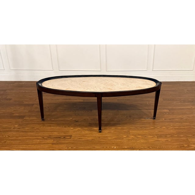 Wood Maitland - Smith Oval Transitional Style Cocktail Table For Sale - Image 7 of 14