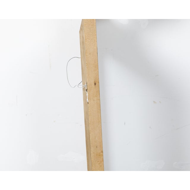 Beige Midcentury French Bleached Walnut Mirror with Beveled Frame For Sale - Image 8 of 9