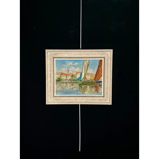 Bürgisser, Port Provençal, 1950s, Oil on Board For Sale - Image 9 of 10