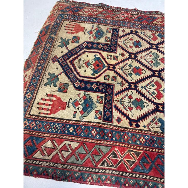19th CENTURY Antique Shirvan Prayer Rug 2.6 x 5 | Chairish