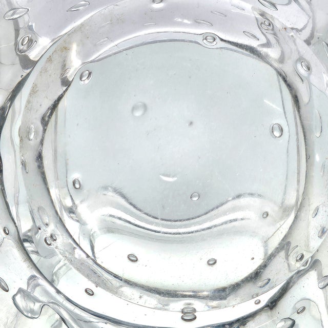 Mid-Century Bullicante Art Glass Ashtray – Clear Seeded Crystal, 1950s Italy For Sale - Image 14 of 14