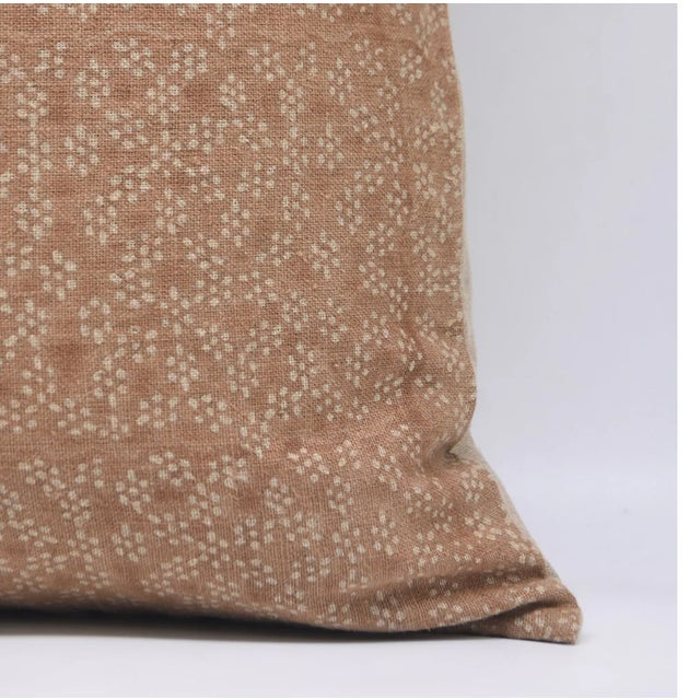 Textile Block Print Decorative Pillow Cover 14x36 Inch- Thick Linen, Ola Vrishti For Sale - Image 7 of 8