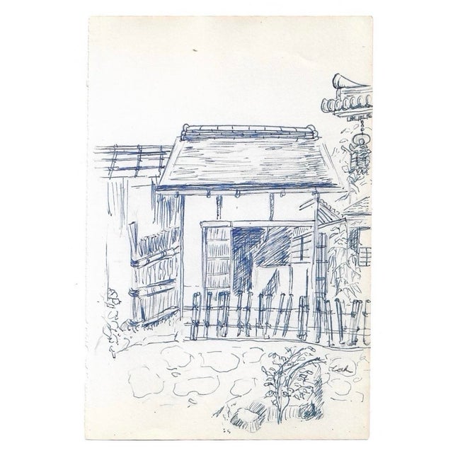 Ink on paper drawing by New York artist Myriam Cahn (1933-2018). Salmagundi Club named an award after her in 2019. Signed...