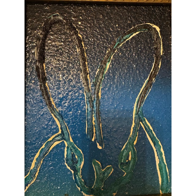 Hunt Slonem Blue Bunny Painting by Hunt Slonem For Sale - Image 4 of 6