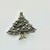 American 1980s Vintage Americana Boho Chic Burnished Silver Tone Bejeweled Christmas Tree Brooch. For Sale - Image 3 of 6