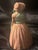1920s Antique Cast Iron Doorstop W Victorian Lady in Peachy Pink Colonial Attire & Sunflower Bonnet For Sale - Image 5 of 12