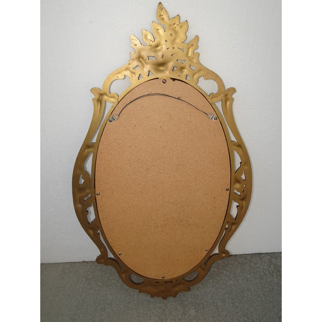 Vintage Syroco French Provincial Ornate Gold Oval Mirror ~ Hollywood Regency For Sale - Image 12 of 12