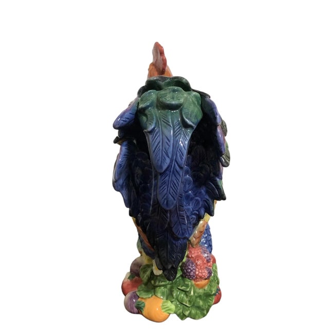 Fitz and Floyd 1990s Fitz and Floyd Coq Du Village Collection Crowing Rooster Pitcher For Sale - Image 4 of 5