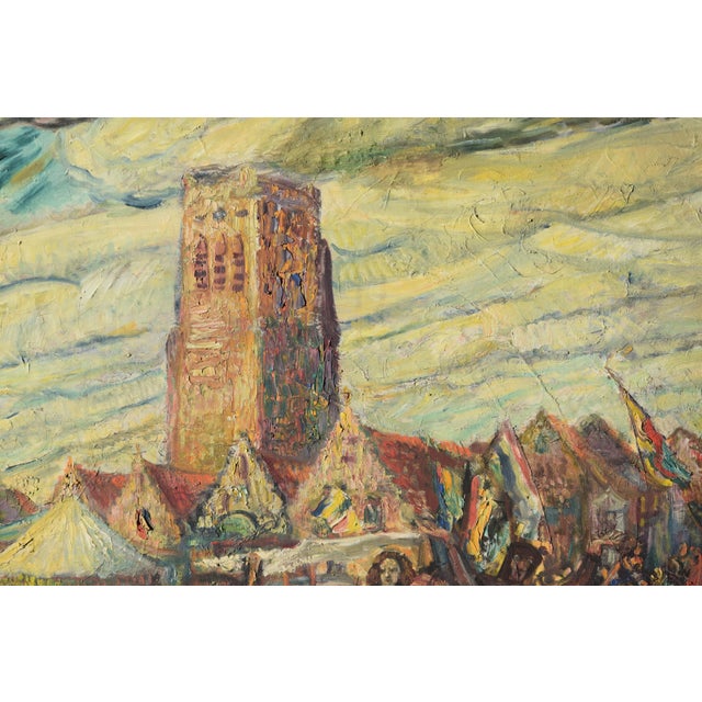 Hans Gerson, Penitential Procession in Veurne, 1908, Oil Painting on Canvas, Framed For Sale - Image 12 of 14